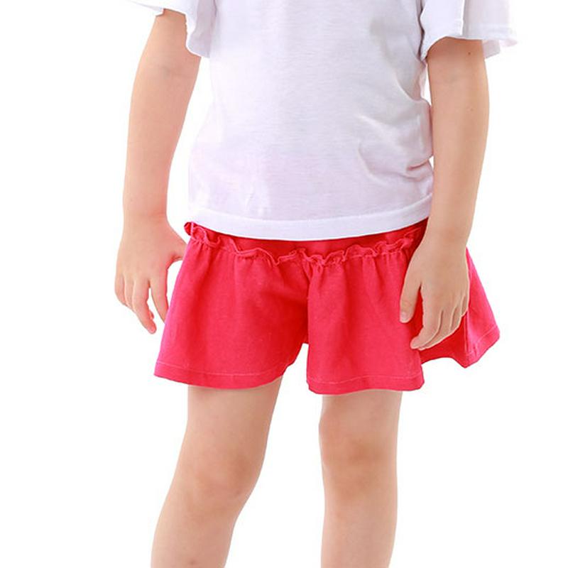 リネン混フリルラインショートパンツ・p002257 キッズ【3~8才】【pt】【パンツ ショートパンツ 短パン ズボン ボトムス フリル リネン 単色 シンプル カジュアル 女の子 子供 こども 子供服 こども服】【KIDS】