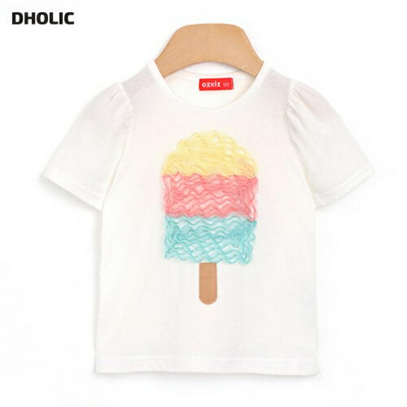 カラフルアイス半袖Tシャツ・p002268 キッズ【3~8才】【tops】【トップス Tシャツ アイス アイスクリーム カラフル ポップ 可愛い かわいい 女の子 子供 こども 子供服 こども服】【KIDS】