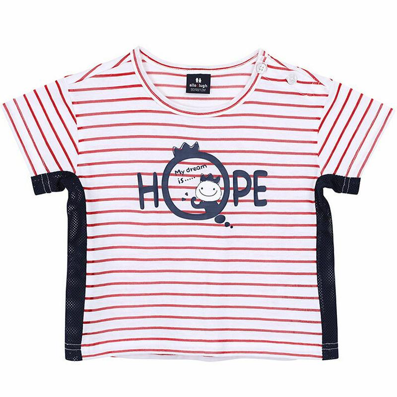 サイドメッシュボーダーTシャツ・p002200 キッズ【3~8才】【tops】【トップス Tシャツ 半袖 ボーダー 柄 メッシュ