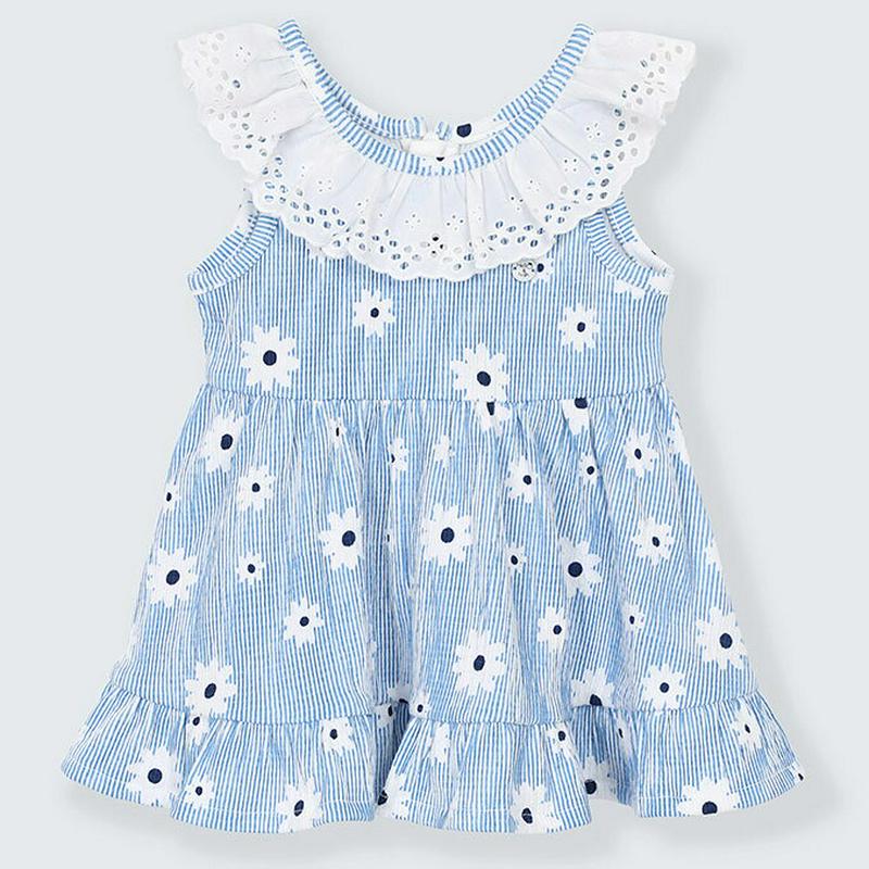 レースネックストライプ花柄ワンピース・p002216 キッズ【3~8才】【ops】【ワンピース ミニワンピース ショート丈　スリ