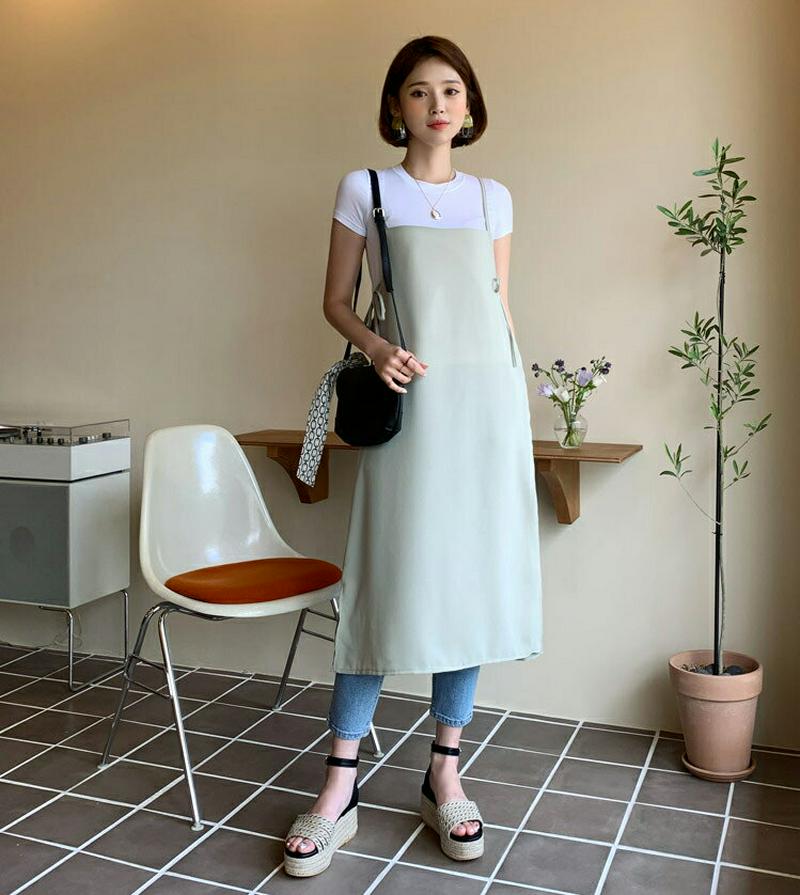 サイドリボンキャミワンピース・全4色・t56132 レディース【ops】【ワンピース ロング ロングワンピース キャミソールワン