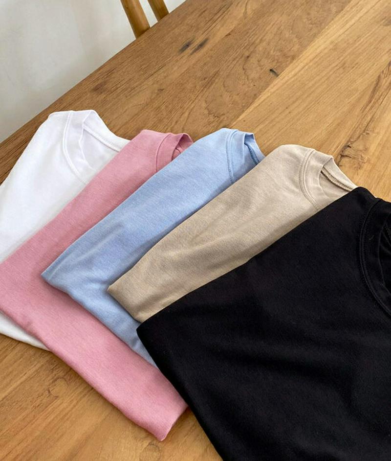 スリムラウンドネックTシャツ・全5色・56103 レディース【tops】【トップス Tシャツ 半袖 ショートスリーブ スリム 単
