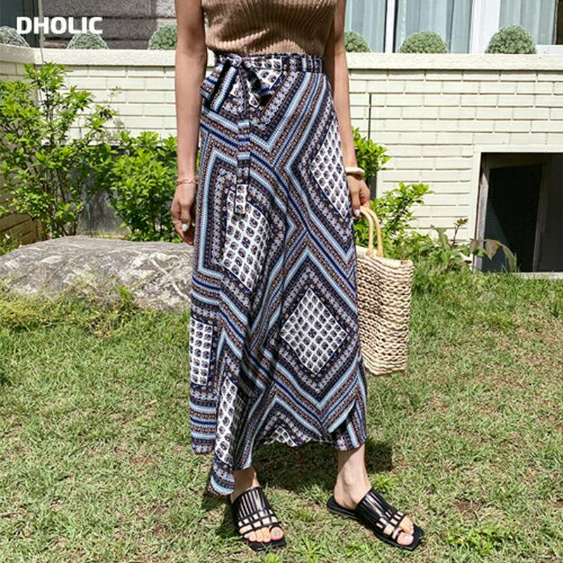 エスニックラップスカート・全2色・t56112 レディース【sk】【スカート ロング ロングスカート エスニック 総柄 民族 ラ