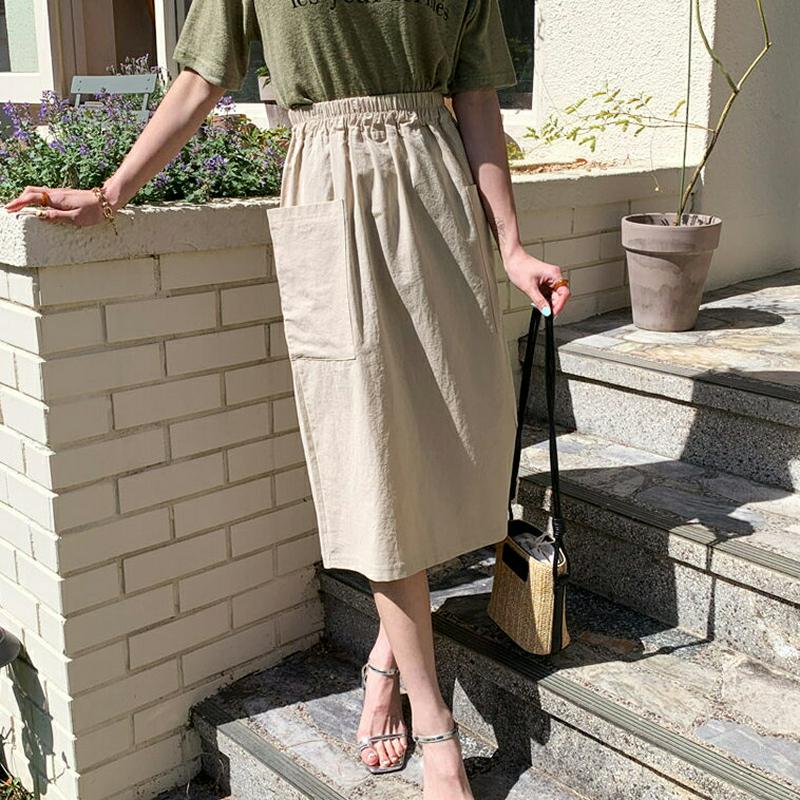 2WAYポケットスカート・全2色・t56111 レディース【sk】【スカート ミディ丈 ミディスカート 2way 単色 無地 シ