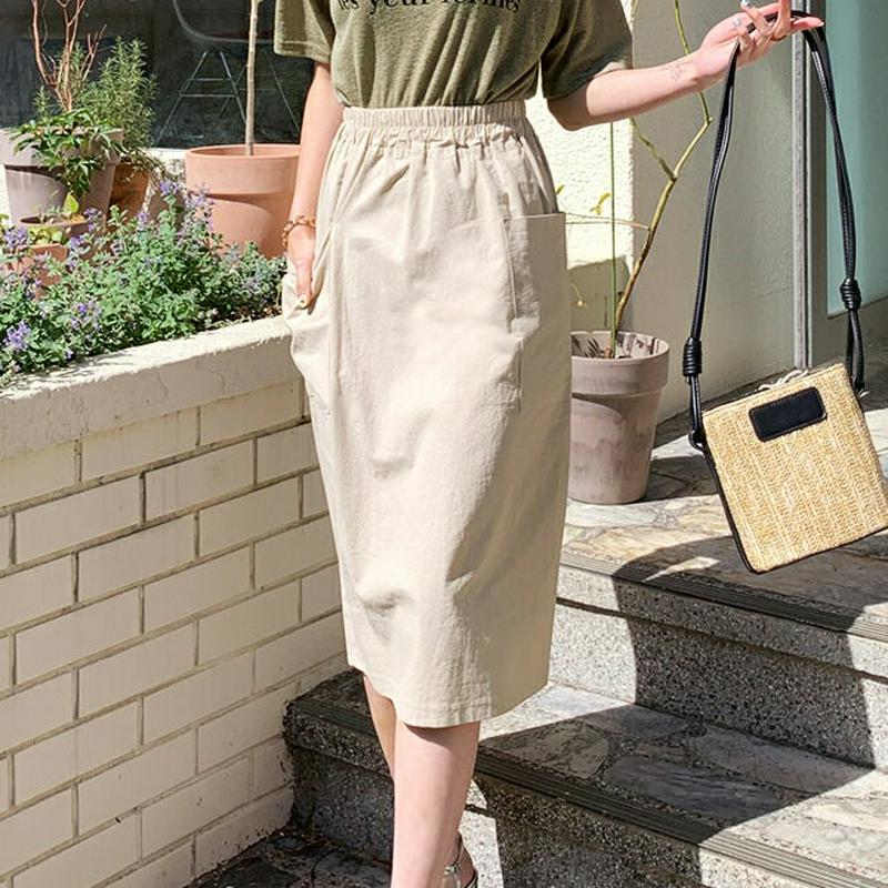 2WAYポケットスカート・全2色・t56111 レディース【sk】【スカート ミディ丈 ミディスカート 2way 単色 無地 シ