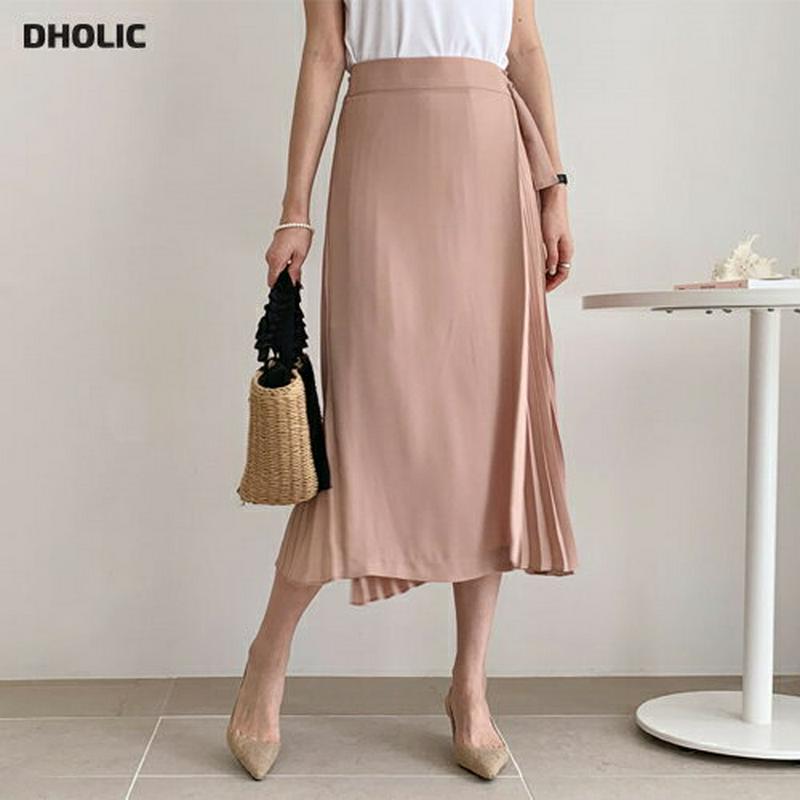 プリーツラップスカート・全2色・b62319 レディース【sk】【スカート ミディ丈 ミディスカート プリーツ プリーツスカート