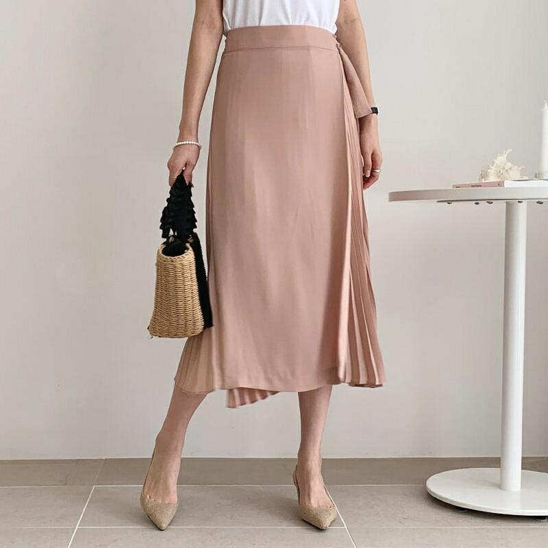 プリーツラップスカート・全2色・b62319 レディース【sk】【スカート ミディ丈 ミディスカート プリーツ プリーツスカート