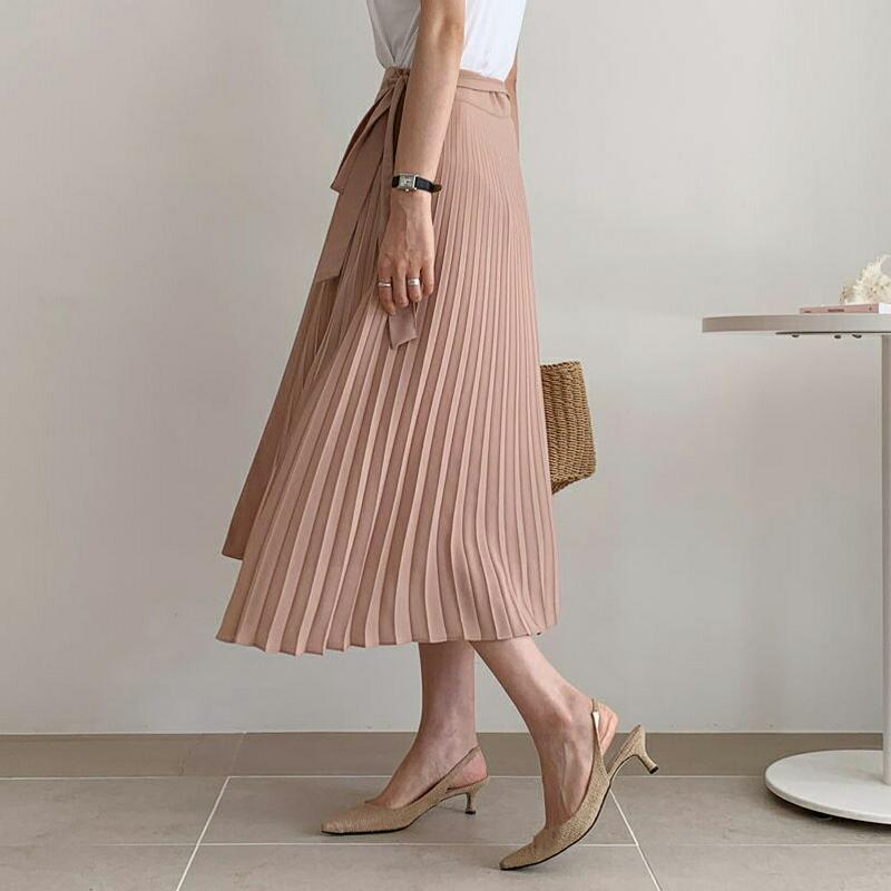 プリーツラップスカート・全2色・b62319 レディース【sk】【スカート ミディ丈 ミディスカート プリーツ プリーツスカート