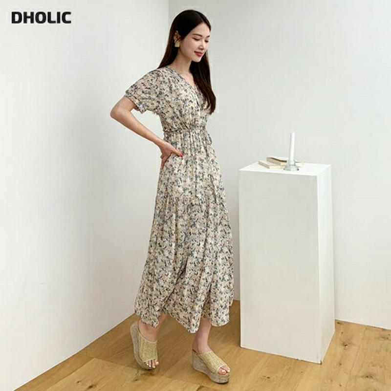 ドロスト花柄ワンピース・全2色・b62311 レディース【ops】【ワンピース ロング ロングワンピース 花柄 フラワー ドロス