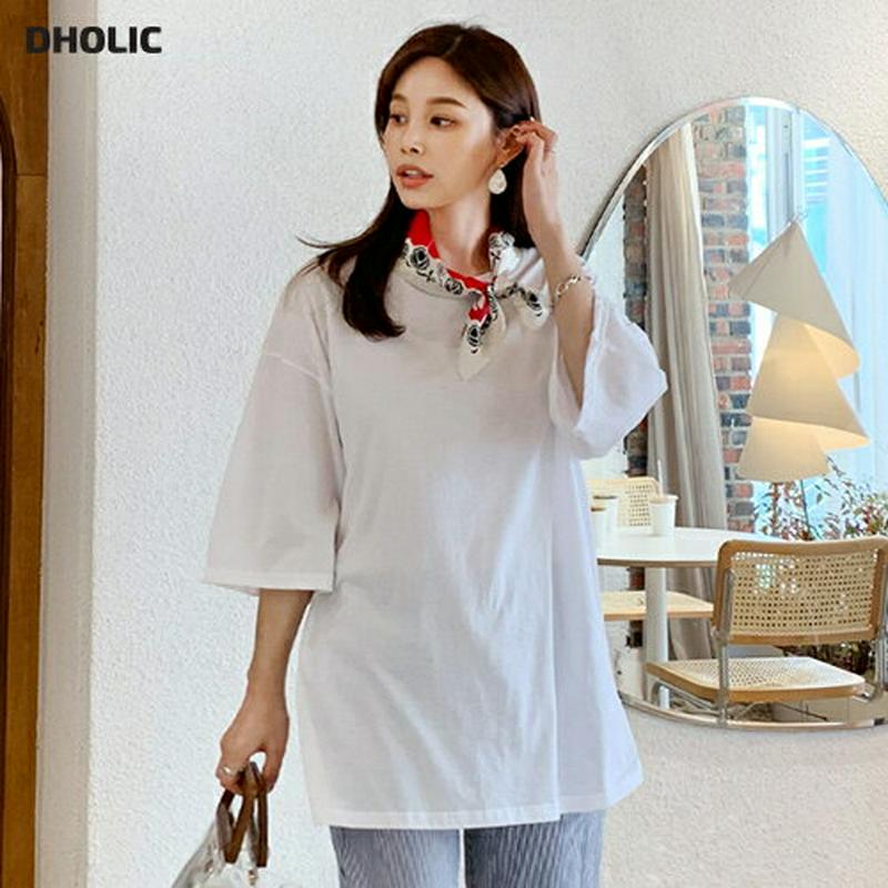 ボクシーTシャツ・全4色・t62228 レディース【tops】【トップス Tシャツ 七分丈 七分袖 7分丈 7分袖 単色 無地 