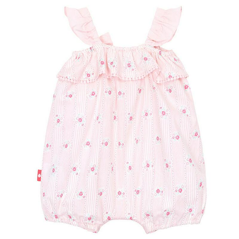 フリルスリーブ花柄ロンパース・p002212 キッズ【3~8才】【pt】【ロンパース パンツ ズボン フレア リボン りぼん 花
