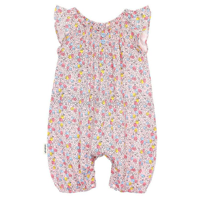 ボタン花柄ロンパース・p002211 キッズ【3~8才】【pt】【ロンパース フリル 花柄 hるアワー スリーブレス ノースリー