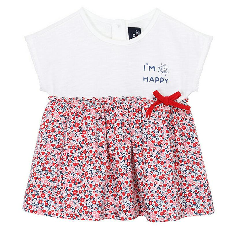 リボン花柄切替Tシャツ&パンツSET・p002208 キッズ【3~8才】【set】【セット トップス Tシャツ 花柄 フラワー 