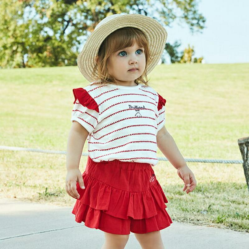 ハートラインフリルTシャツ・p002177 キッズ【3~8才】【tops】【トップス Tシャツ 半袖 フリル ハート 可愛い か