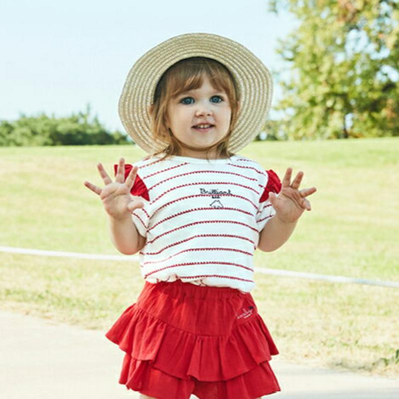 ハートラインフリルTシャツ・p002177 キッズ【3~8才】【tops】【トップス Tシャツ 半袖 フリル ハート 可愛い か