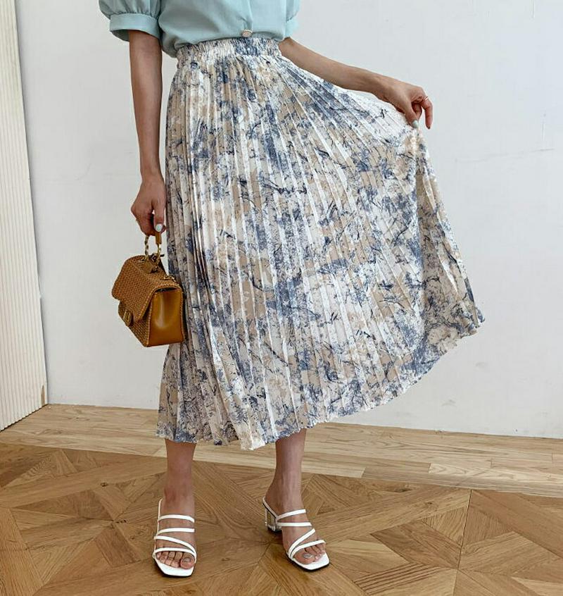 パターンプリーツスカート・全3色・b59443 レディース【sk】【スカート プリーツ プリーツスカート 総柄 モダン ロングス