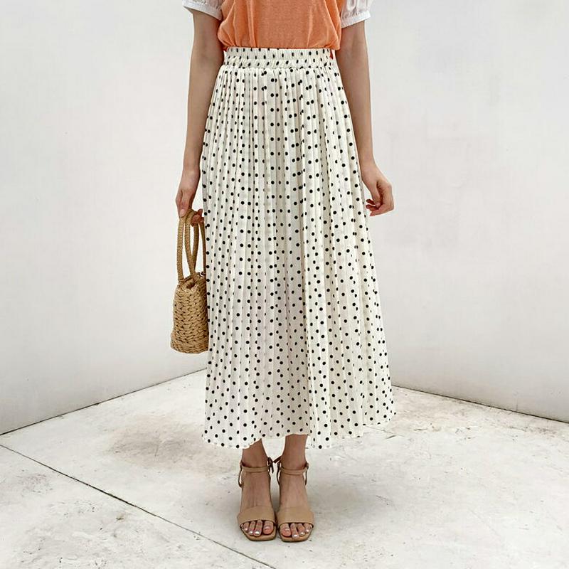 プリーツドットスカート・全2色・b59441 レディース【sk】【スカート ロング ロングスカート ドット 柄 プリーツ プリー