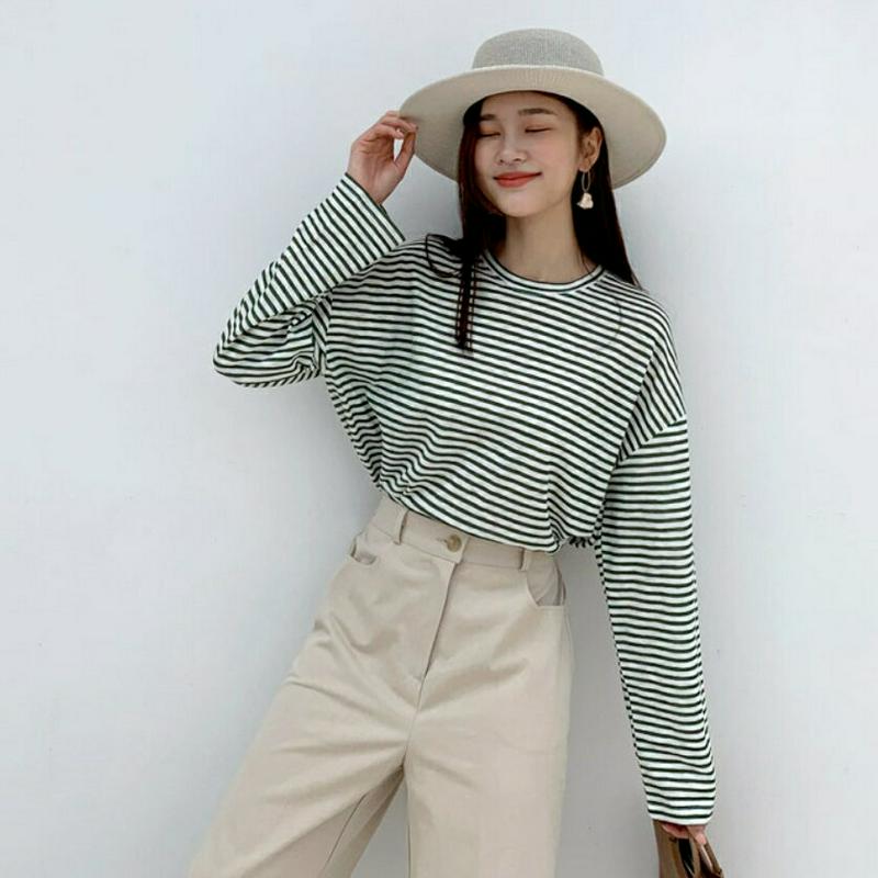 リネン混ボーダーTシャツ・全4色・t59421 レディース【tops】【トップス Tシャツ 長袖 ボーダー 柄 リネン カジュア