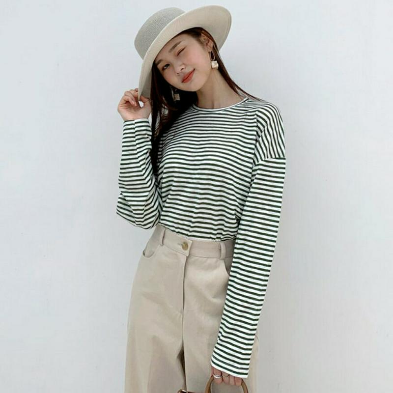 リネン混ボーダーTシャツ・全4色・t59421 レディース【tops】【トップス Tシャツ 長袖 ボーダー 柄 リネン カジュア