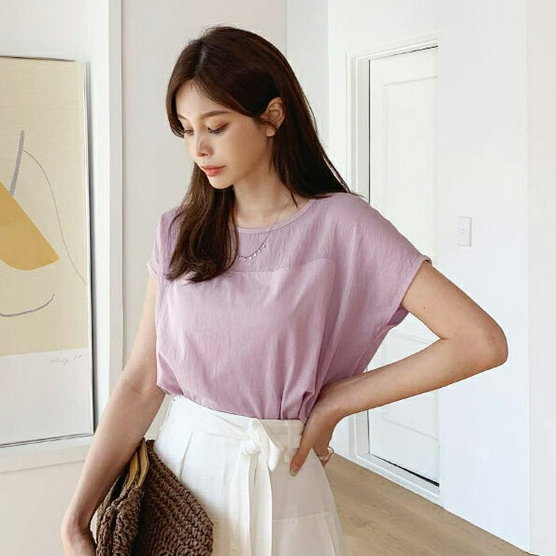 シアーコントラストTシャツ・全6色・b62303 レディース 【tops】【トップス Tシャツ カットソー ショートスリーブ 半