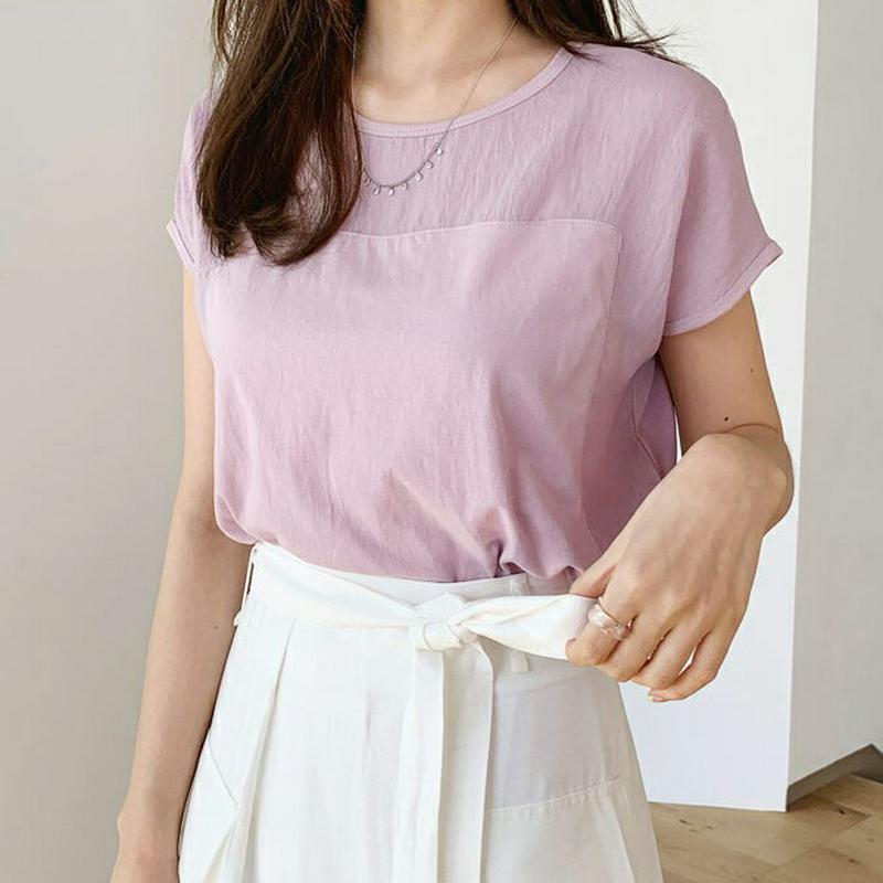シアーコントラストTシャツ・全6色・b62303 レディース 【tops】【トップス Tシャツ カットソー ショートスリーブ 半