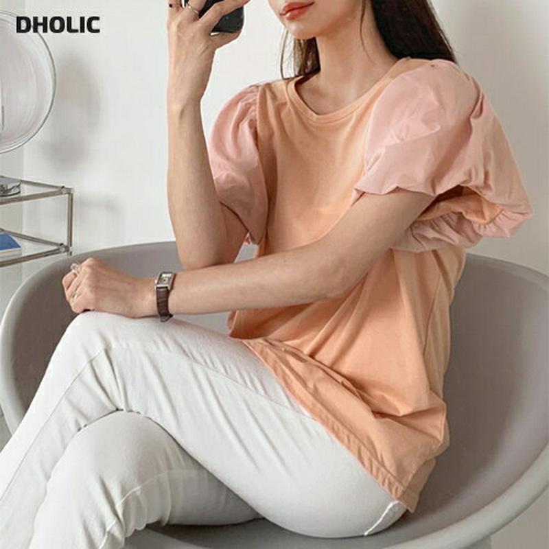 バルーンスリーブTシャツ・全3色・b62304 レディース 【tops】【トップス Tシャツ カットソー ハーフスリーブ 半袖 