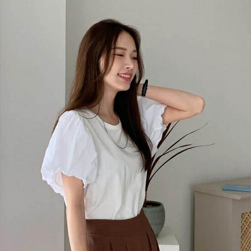 バルーンスリーブTシャツ・全3色・b62304 レディース 【tops】【トップス Tシャツ カットソー ハーフスリーブ 半袖 