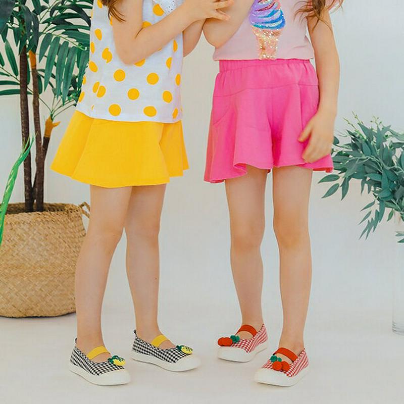フレアショートパンツ p002258 キッズ 【3~8才】【pt】【韓国 ファッション ボトムス パンツ ショート ハーフ 短パン 半ズボン 無地 ウエストゴム 部屋着 ワンマイルウェア 子供 学生服 ジュニア服 ジュニア 春 夏】【KIDS】