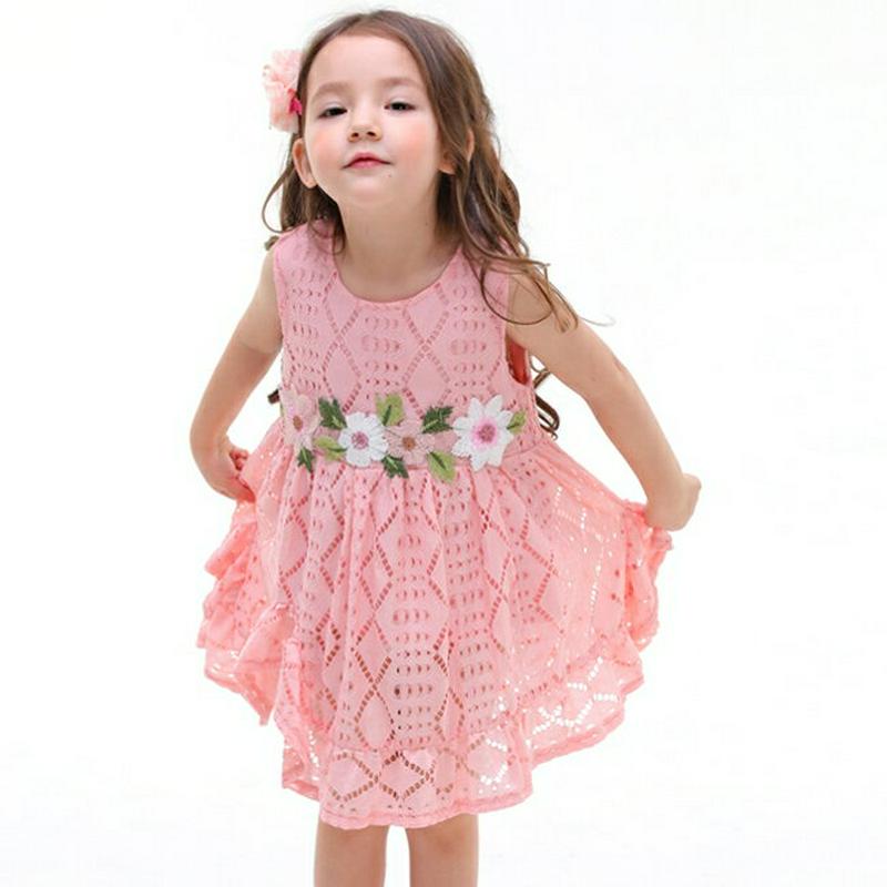 フラワーパンチングワンピース p002226 キッズ 【3~8才】【ops】【韓国 ファッション ワンピース ミディワンピース ノースリーブ スリーブレス ラウンドネック フレア レース コットン 花柄 子供 学生服 ジュニア服 ジュニア 春 夏】【KIDS】