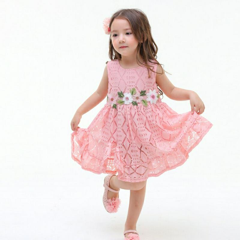 フラワーパンチングワンピース p002226 キッズ 【3~8才】【ops】【韓国 ファッション ワンピース ミディワンピース ノースリーブ スリーブレス ラウンドネック フレア レース コットン 花柄 子供 学生服 ジュニア服 ジュニア 春 夏】【KIDS】