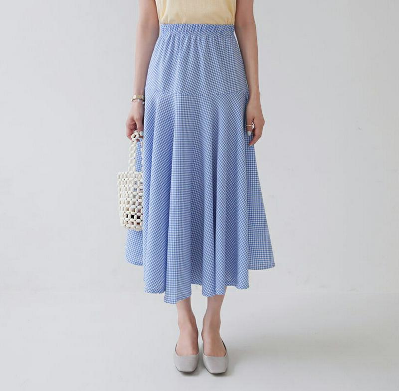 チェックフレアスカート・全3色・b55652 レディース【sk】【スカート ロング ロングスカート チェック チェック柄 ギンガ