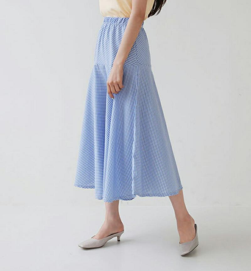 チェックフレアスカート・全3色・b55652 レディース【sk】【スカート ロング ロングスカート チェック チェック柄 ギンガ