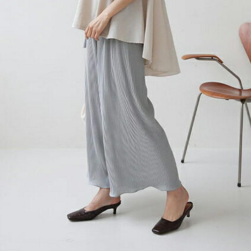 ストラップ付プリーツパンツ・全2色・b55649 レディース【pt】【パンツ プリーツ プリーツパンツ ワイドパンツ ワイド ロ