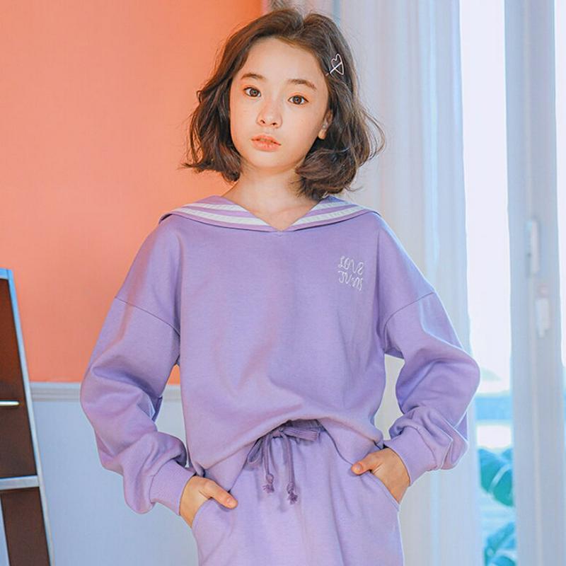 セーラーカラースウェット(パープル)・p000948 キッズ【9~17才】【tops】【トップス スウェット トレーナー セーラ