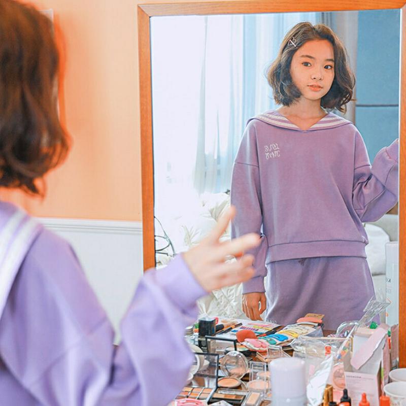 セーラーカラースウェット(パープル)・p000948 キッズ【9~17才】【tops】【トップス スウェット トレーナー セーラ