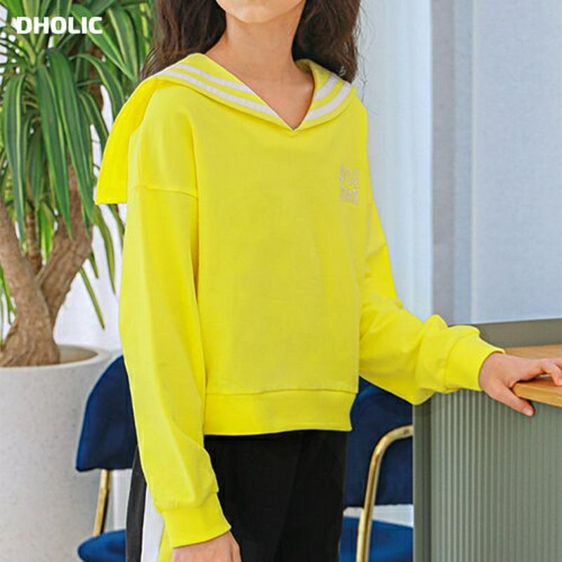 セーラーカラースウェット(ライトイエロー)・p000947 キッズ【9~17才】【tops】【トップス スウェット トレーナー 