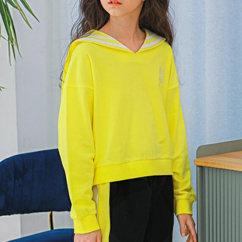 セーラーカラースウェット(ライトイエロー)・p000947 キッズ【9~17才】【tops】【トップス スウェット トレーナー 
