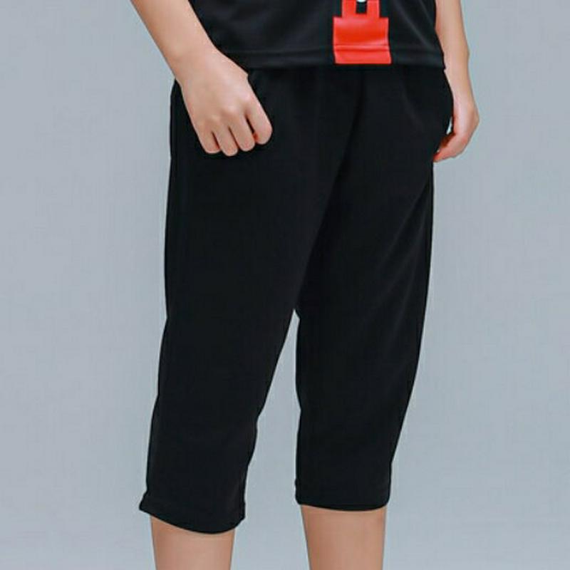 RP05シンプル7分丈パンツ(ブラック)・p001801 キッズ【9~17才】【pt】【パンツ ズボン ボトムス 7分丈 七分丈