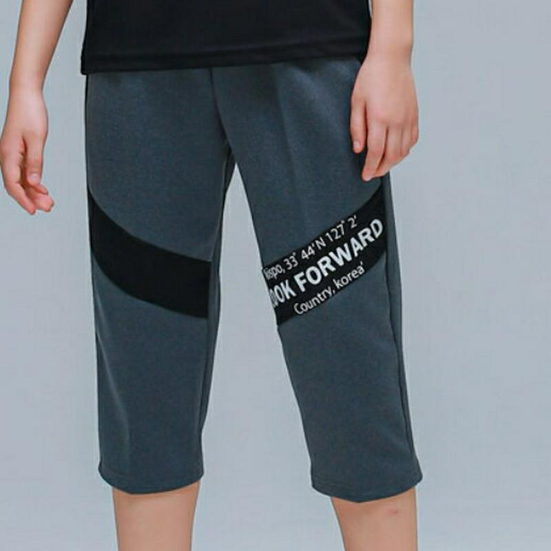 NP05クロップドパンツ(チャコール)・p001698 キッズ【9~17才】【pt】【パンツ ズボン ボトムス クロップド クロ