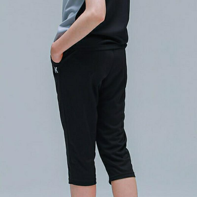 Kロゴ7分丈パンツ(ブラック)・p001916 キッズ【9~17才】【pt】【パンツ 七分丈 7分丈 ボトムス ズボン ロゴ カ