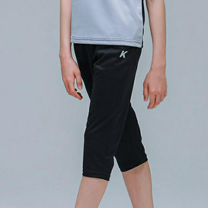 Kロゴ7分丈パンツ(ブラック)・p001916 キッズ【9~17才】【pt】【パンツ 七分丈 7分丈 ボトムス ズボン ロゴ カ