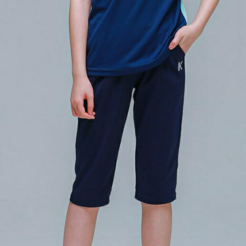 Kロゴ7分丈パンツ(ネイビー)・p001918 キッズ【9~17才】【pt】【パンツ 七分丈 7分丈 ボトムス ズボン ロゴ カ