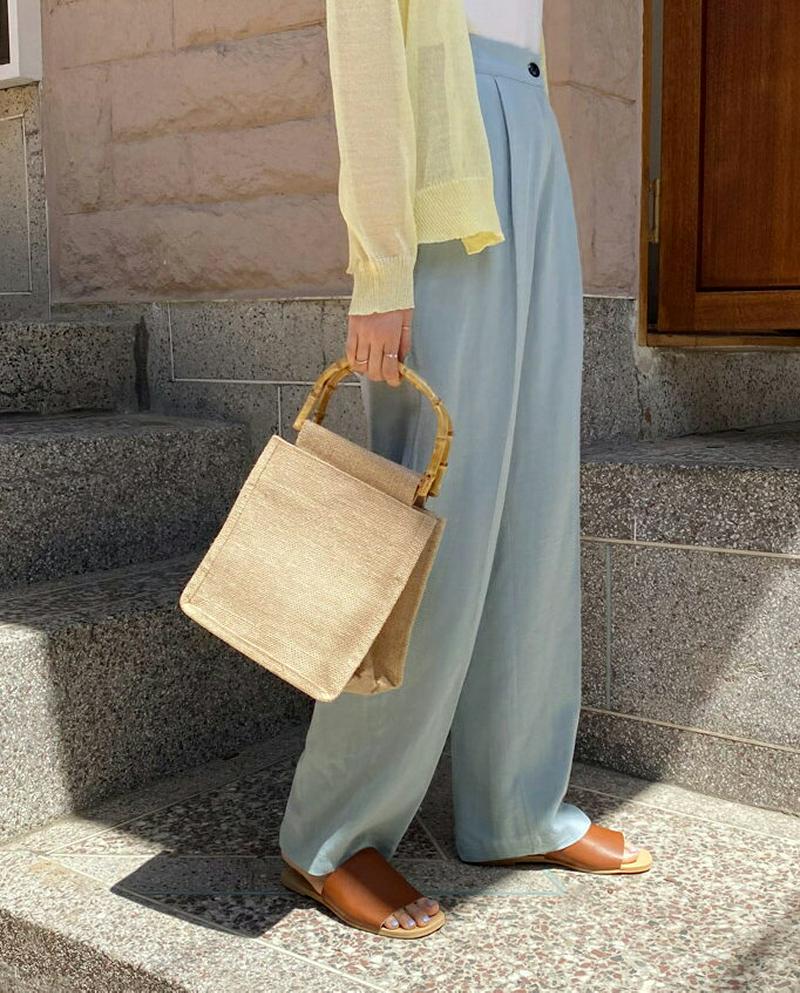 バックゴムタックパンツ・全3色・b59378 レディース【pt】【パンツ ズボン ボトムス ロングパンツ タック 単色 無地　シ