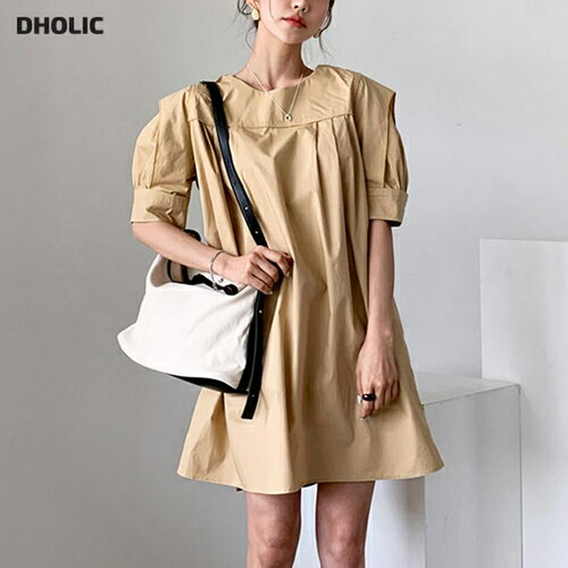 ディテールスリーブワンピース・全3色・t55572 レディース【ops】【ワンピース ミニワンピース ショート丈 半袖 ハーフス