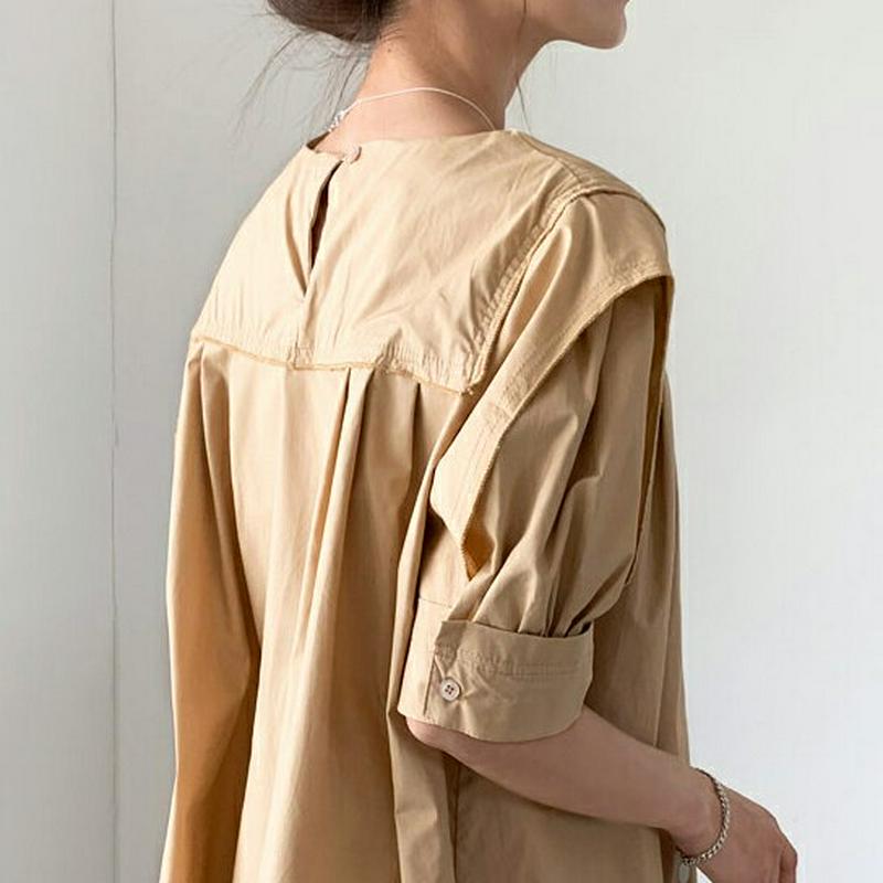 ディテールスリーブワンピース・全3色・t55572 レディース【ops】【ワンピース ミニワンピース ショート丈 半袖 ハーフス