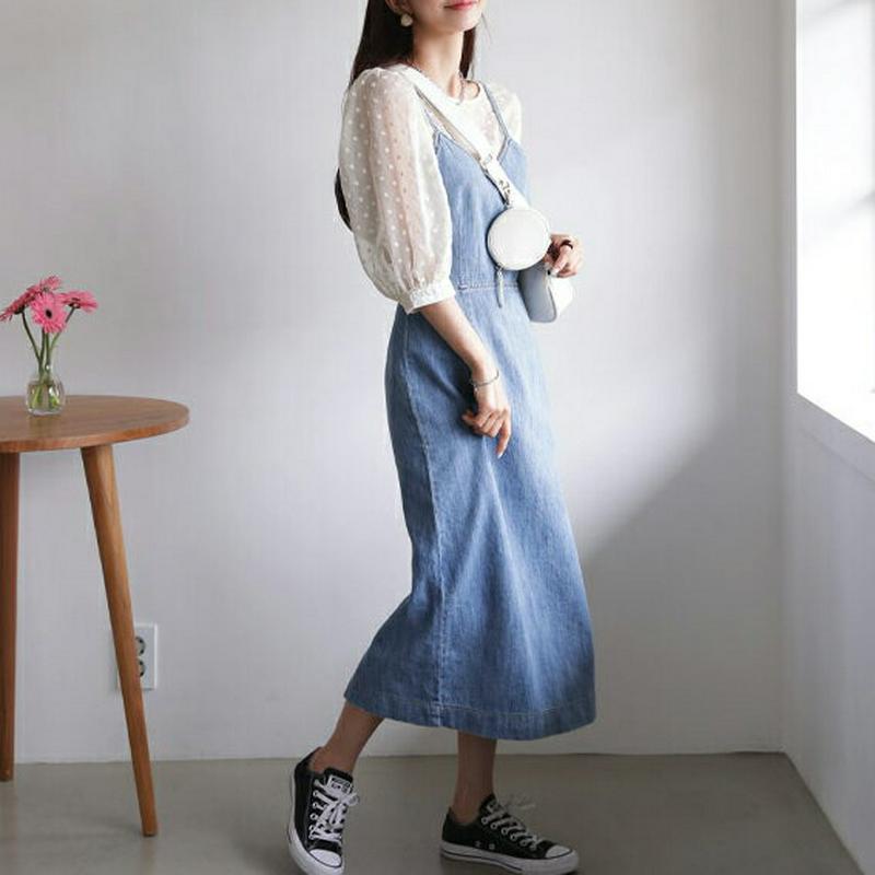 デニムスリーブレスワンピース・全1色・t55576 レディース【ops】【ワンピース デニム デニムワンピース スリーブレス ノ