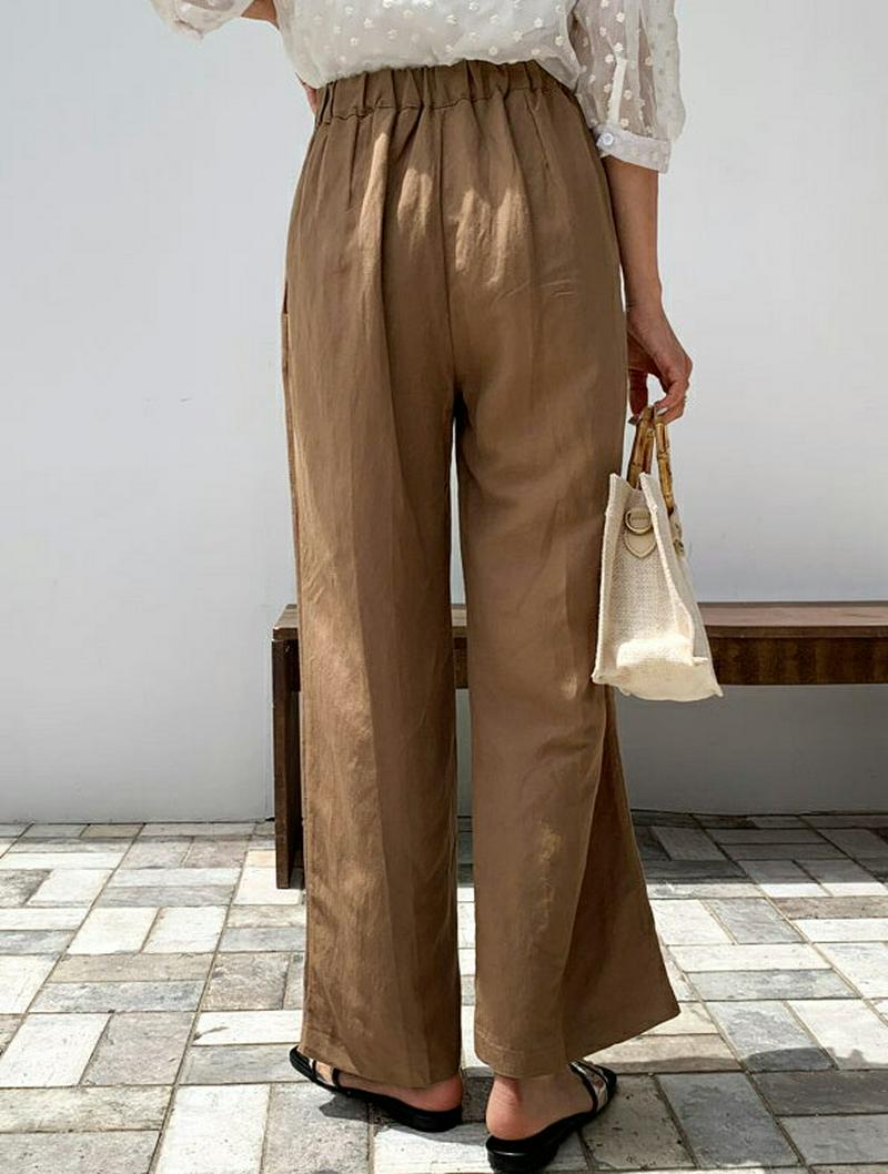 ボタンタックワイドパンツ・全3色・b55616 レディース【pt】【ワイドパンツ ロングパンツ ワイド ロング パンツ ズボン 