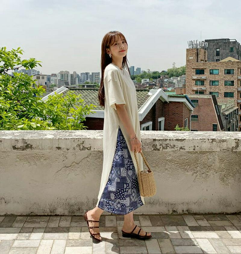 サイドペイズリーワンピース・全2色・t55609 レディース【ops】【ワンピース　ロング ロングワンピース ペイズリー バンダ