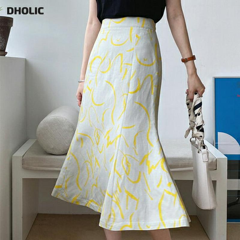 ユニークパターンスカート・全3色・b62284 レディース【sk】【スカート ロング ロングスカート 総柄 モダン 大人 春 夏