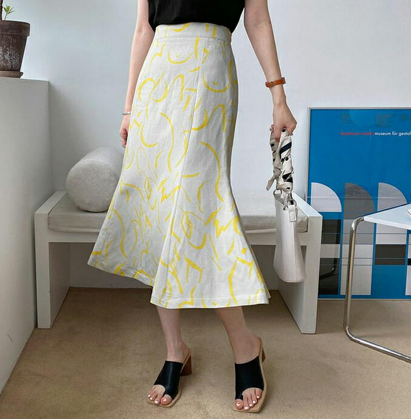 ユニークパターンスカート・全3色・b62284 レディース【sk】【スカート ロング ロングスカート 総柄 モダン 大人 春 夏